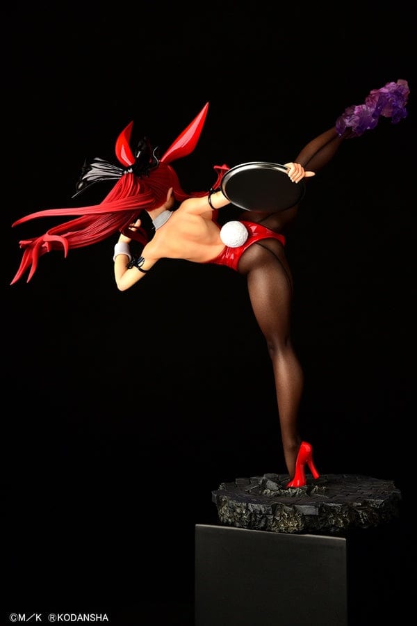 Fairy Tail Erza Scarlet (High Kick Ver.) Crimson Bunny 1/6 Scale Figure in a dynamic high-kick pose, wearing a red bunny outfit and holding a sword.