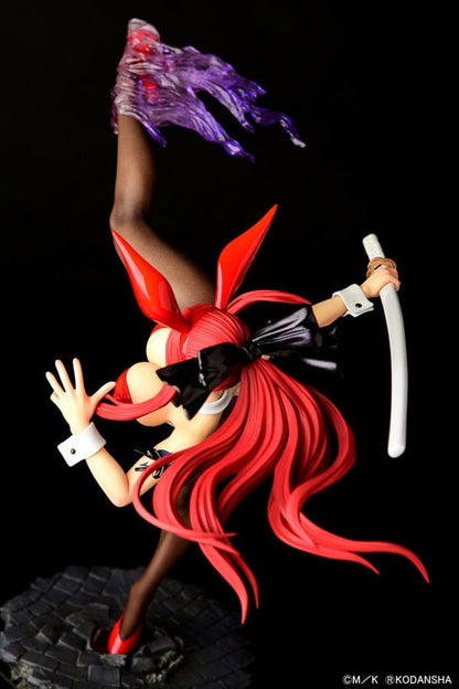 Fairy Tail Erza Scarlet (High Kick Ver.) Crimson Bunny 1/6 Scale Figure in a dynamic high-kick pose, wearing a red bunny outfit and holding a sword.