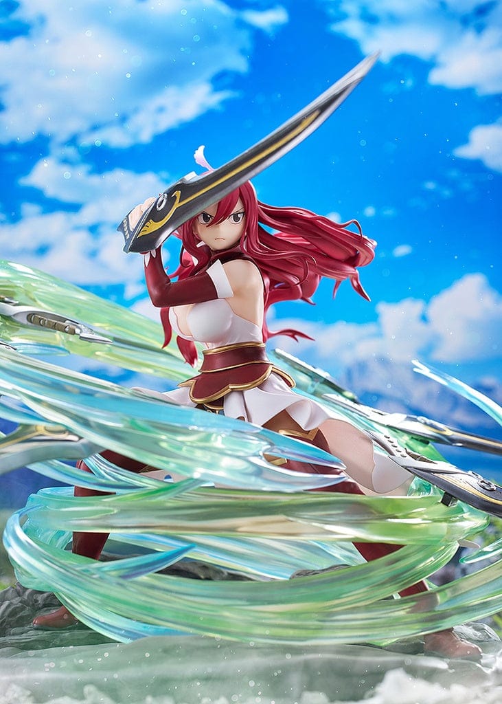 Dynamic Fairy Tail Erza Scarlet (Ataraxia Armor Ver.) 1/7 Scale Figure featuring Erza in her battle armor, surrounded by swirling blades, in a powerful and commanding pose.