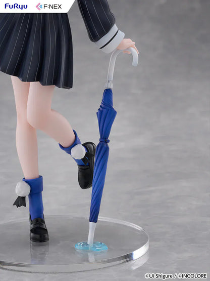 Ui Shigure 1/7 scale figure wearing pinstripe outfit with umbrella accessory.