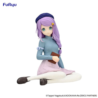 Rezero Starting Life in Another World Anastasia (Book Girl Ver.) Noodle Stopper Figure in seated pose with book, wearing a blue top, light purple skirt, and beret.