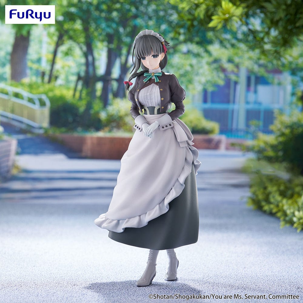 You Are Ms. Servant Trio-Try-iT Yuki figure in classic maid outfit with ruffled apron, posed elegantly in a serene outdoor scene.