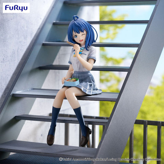 Makeine: Too Many Losing Heroines! Anna Yanami Noodle Stopper Figure, featuring Anna in a school uniform, seated on stairs with a bento box, and smiling playfully in a detailed design.