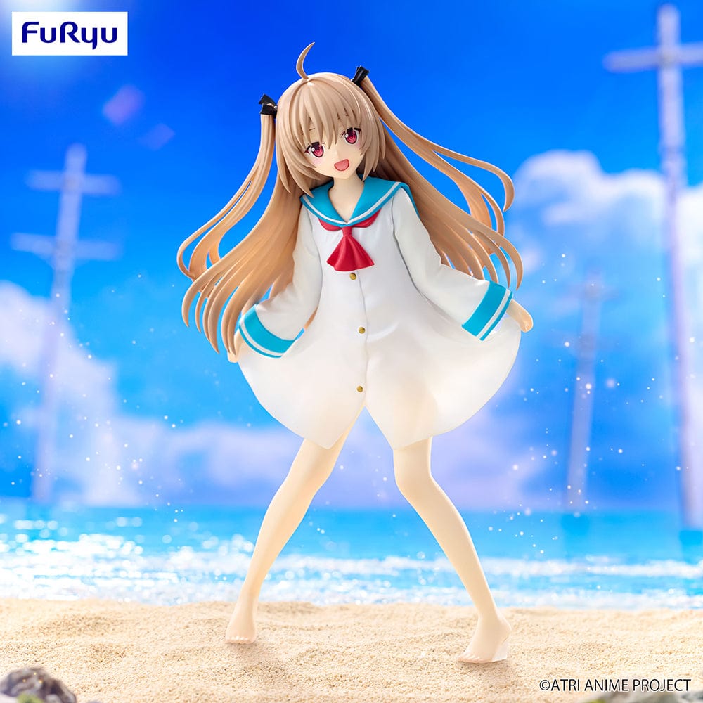 ATRI: My Dear Moments Trio-Try-iT Atri Figure featuring Atri in a sailor-inspired outfit, standing barefoot on a sandy beach with a cheerful expression