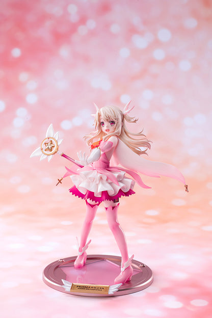 "Fate/kaleid liner Prisma Illya: Licht - The Nameless Girl Illyasviel von Einzbern (Anime 10th Anniversary Transformation Ver.) 1/7 Scale Figure - Detailed anime figure of Illya in her radiant transformation outfit with pink and white dress, flowing hair, and magical staff."