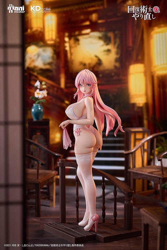 "Redo of Healer Freia Chinese Dress Ver. 1/7 Scale Anime Figure with pastel pink hair and elegant outfit"