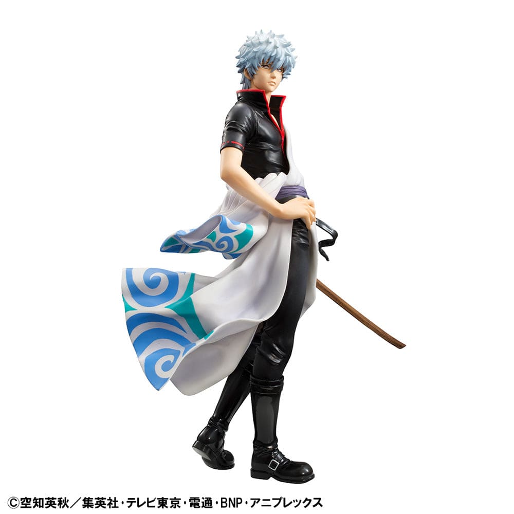 Gintama G.E.M. Series Gintoki Sakata Benizakura 20th Anniversary Ver. figure in iconic outfit with wooden sword, standing in dynamic pose.