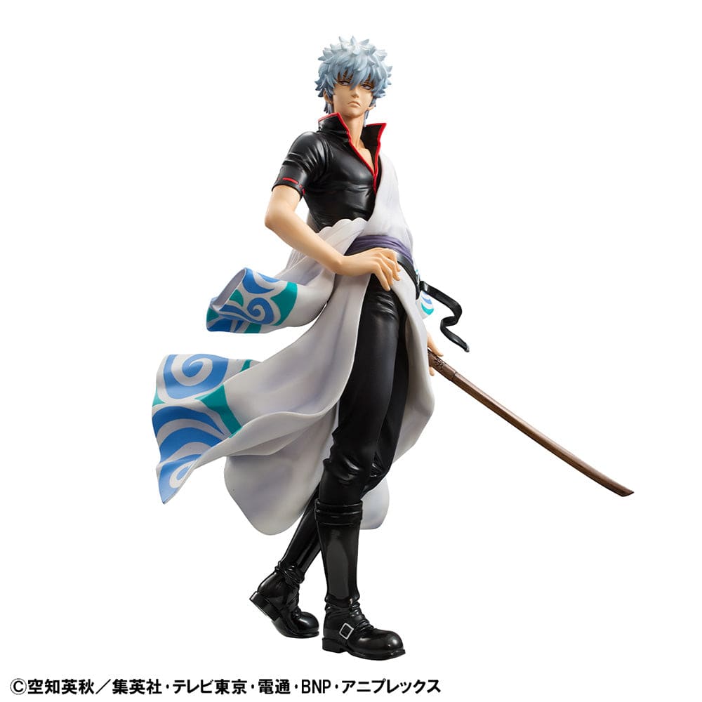 Gintama G.E.M. Series Gintoki Sakata Benizakura 20th Anniversary Ver. figure in iconic outfit with wooden sword, standing in dynamic pose.