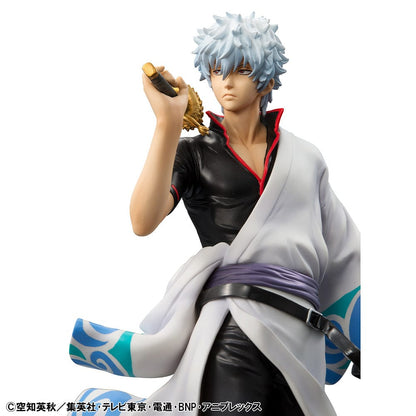 Gintama G.E.M. Series Gintoki Sakata Benizakura 20th Anniversary Ver. figure in iconic outfit with wooden sword, standing in dynamic pose.