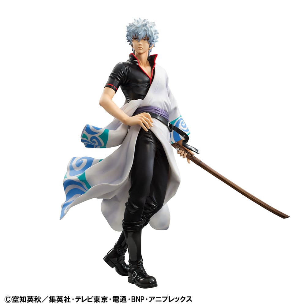 Gintama G.E.M. Series Gintoki Sakata Benizakura 20th Anniversary Ver. figure in iconic outfit with wooden sword, standing in dynamic pose.