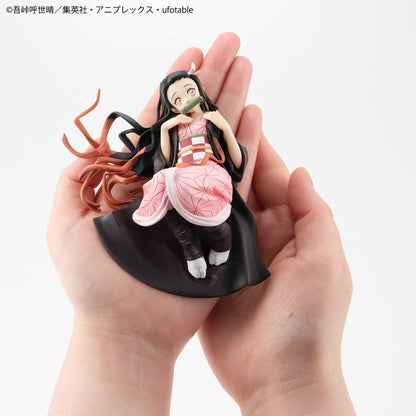 Demon Slayer Nezuko Kamado GEM Series figure in pink kimono with bamboo muzzle