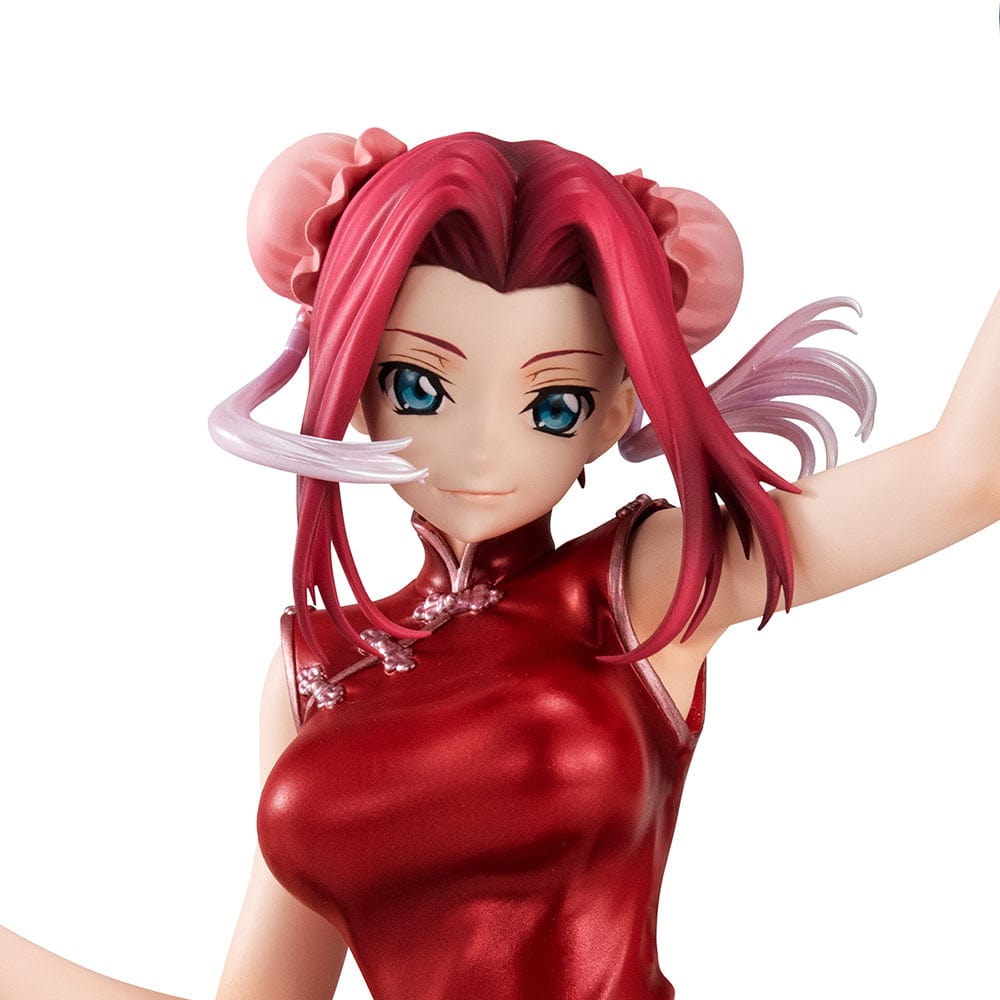 Code Geass: Lelouch of the Rebellion G.E.M. Series Kallen Kouzuki (Concession Infiltration Ver.) Figure, featuring Kallen in a red cheongsam holding her Knightmare suit, with intricate detailing and dynamic pose.