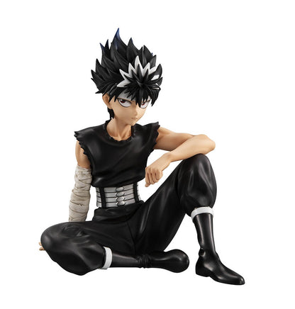 "Yu Yu Hakusho G.E.M. Series Hiei (Tenohira) - Detailed anime figure of Hiei in a seated pose, dressed in his iconic black outfit with signature spiky hair and intense gaze."