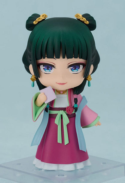 The Apothecary Diaries Nendoroid No.2640 Maomao (Garden Party Ver.) wearing a colorful traditional hanfu-inspired outfit, holding a note accessory.