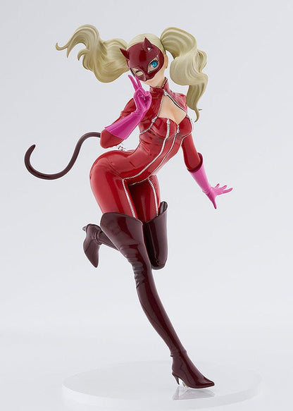 Persona POP UP PARADE Panther figure featuring Ann Takamaki in her sleek red catsuit, mask, and a dynamic pose, set against a white background.