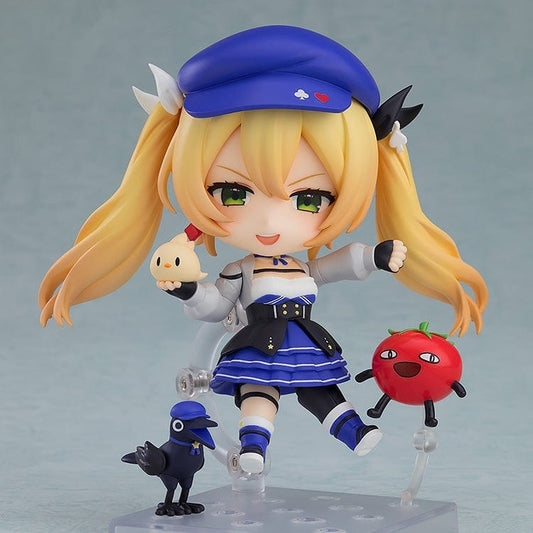 VTuber Nendoroid No.2685 Dokibird featuring companions Tomato, Crow, and Chick, posed dynamically with a cheerful expression.