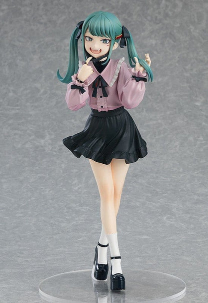 Vocaloid Pop Up Parade L Hatsune Miku The Vampire Ver. featuring Miku in a gothic pink and black outfit with twin pigtails and a mischievous smile.