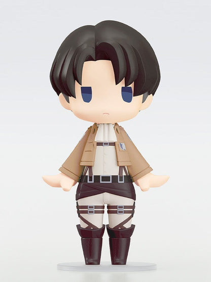 Attack on Titan Hello! Good Smile Levi Figure in chibi-style design, featuring Levi in his Survey Corps uniform with harness details.