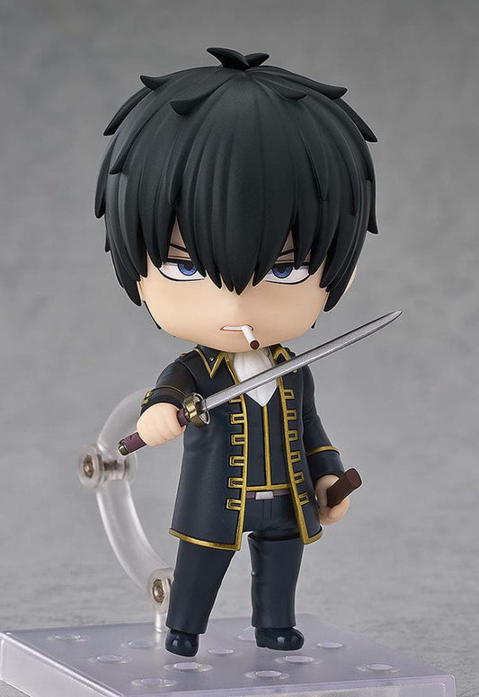 Gintama Nendoroid No.2514 Toshiro Hijikata figure in Shinsengumi uniform holding a katana with a cigarette accessory, posed against a light gray background.