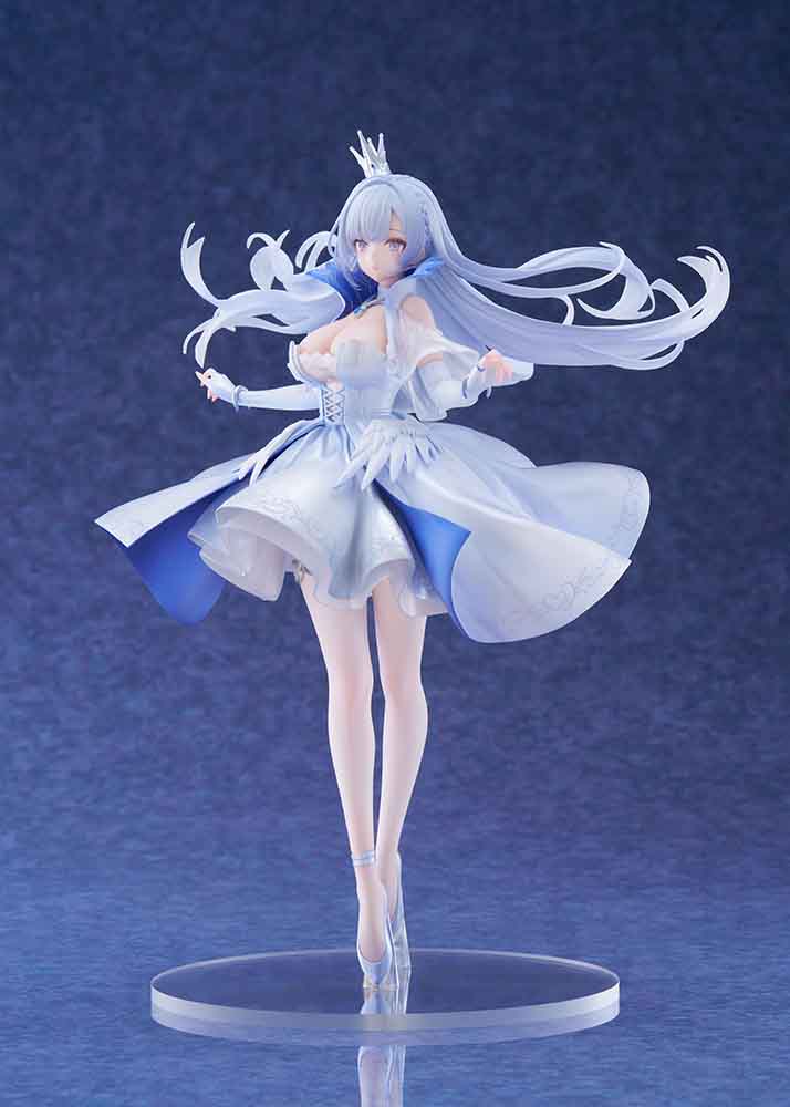 Azur Lane Argus 1/7 Scale Figure featuring Argus in a flowing white and blue dress with her silver hair and crown.