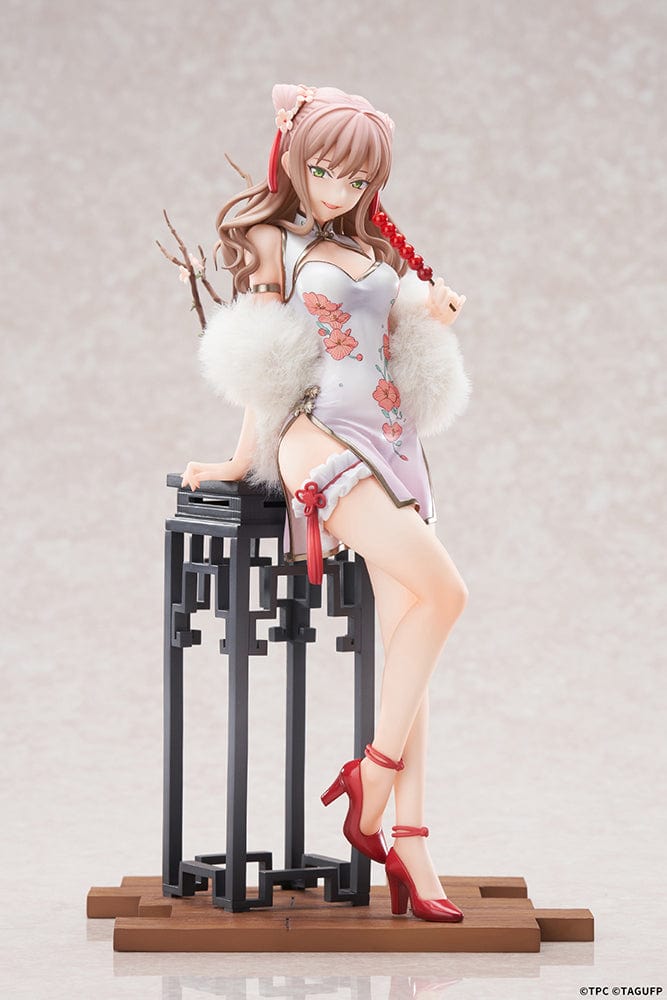 Gridman Universe Yume Minami (China Dress Ver.) 1/7 Scale Figure featuring a detailed floral-patterned Chinese dress, red high heels, and a traditional-style stand, set against a light background.