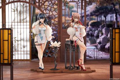 Gridman Universe Rikka Takarada & Yume Minami (China Dress Ver.) 1/7 Scale Figure Set featuring elegant floral-patterned Chinese dresses, dynamic poses, and detailed accessories, set against a light background.