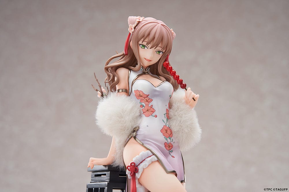 Gridman Universe Yume Minami (China Dress Ver.) 1/7 Scale Figure featuring a detailed floral-patterned Chinese dress, red high heels, and a traditional-style stand, set against a light background.