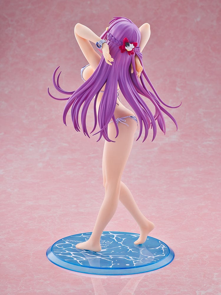 Grisaia: Phantom Trigger Rena Fukami (Metallic Blue Ver.) 1/6 Scale Figure featuring Rena in a metallic blue bikini, dynamic pose, and translucent decorative base.