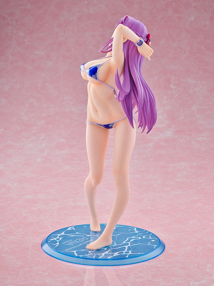 Grisaia: Phantom Trigger Rena Fukami (Metallic Blue Ver.) 1/6 Scale Figure featuring Rena in a metallic blue bikini, dynamic pose, and translucent decorative base.