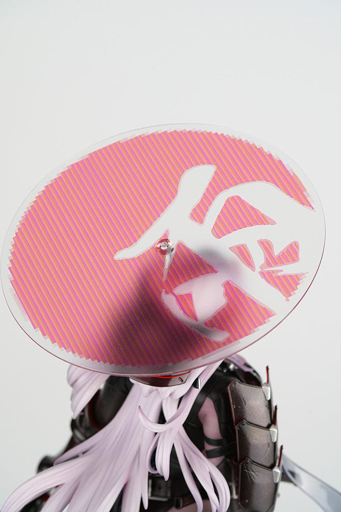 1/4 scale figure of Scarlet from Goddess of Victory: Nikke in her Black Shadow Ver. outfit with katana, heels, and red-accented cloak.

