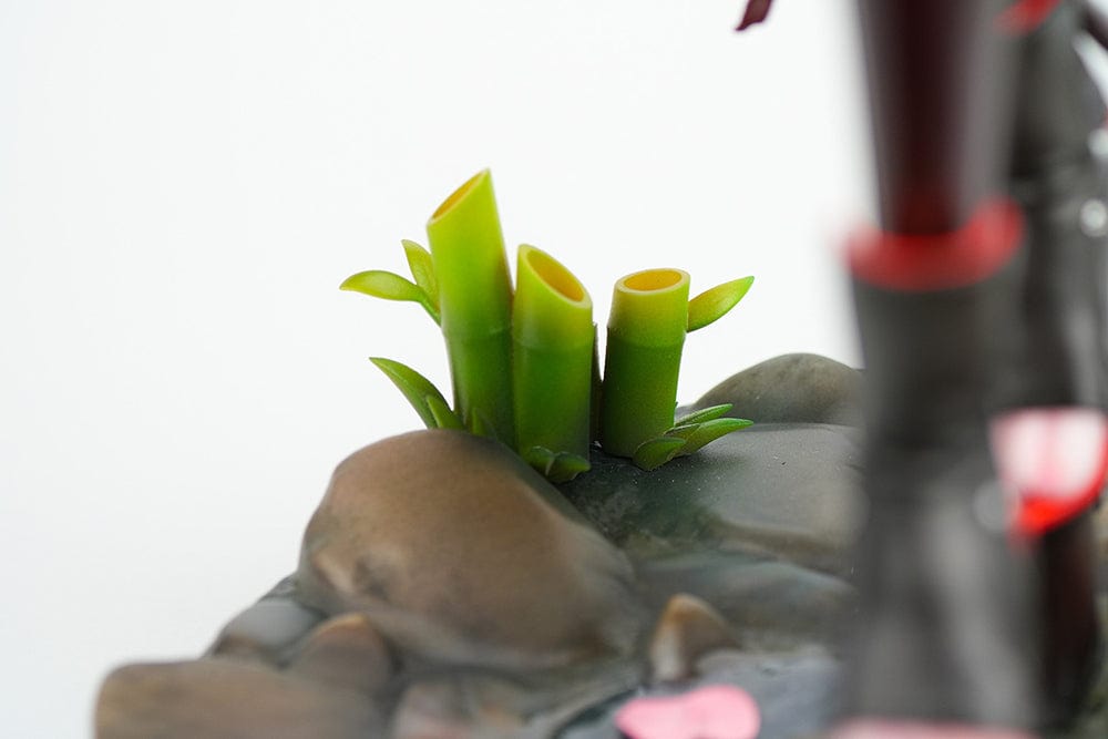 1/4 scale figure of Scarlet from Goddess of Victory: Nikke in her Black Shadow Ver. outfit with katana, heels, and red-accented cloak.

