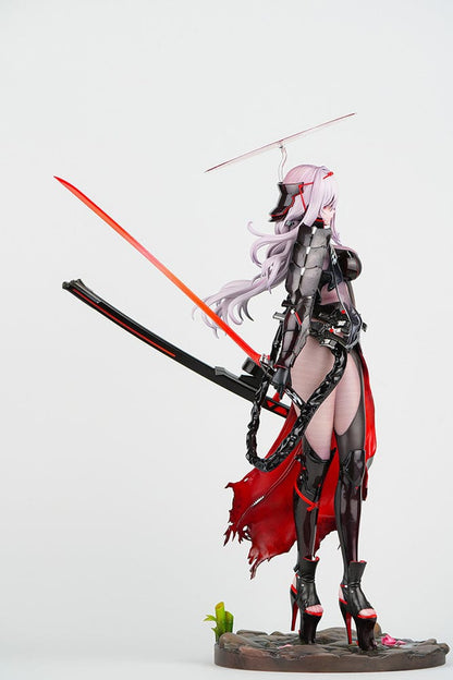 1/4 scale figure of Scarlet from Goddess of Victory: Nikke in her Black Shadow Ver. outfit with katana, heels, and red-accented cloak.

