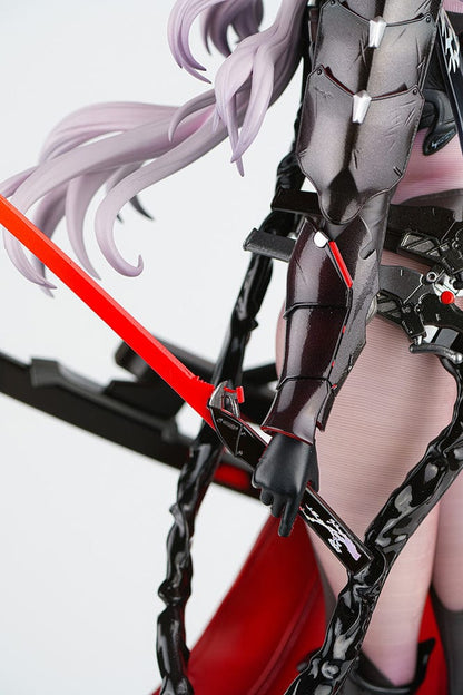 1/4 scale figure of Scarlet from Goddess of Victory: Nikke in her Black Shadow Ver. outfit with katana, heels, and red-accented cloak.

