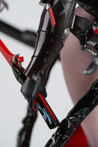 1/4 scale figure of Scarlet from Goddess of Victory: Nikke in her Black Shadow Ver. outfit with katana, heels, and red-accented cloak.

