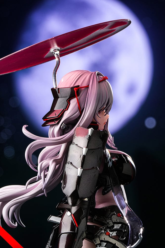 1/4 scale figure of Scarlet from Goddess of Victory: Nikke in her Black Shadow Ver. outfit with katana, heels, and red-accented cloak.

