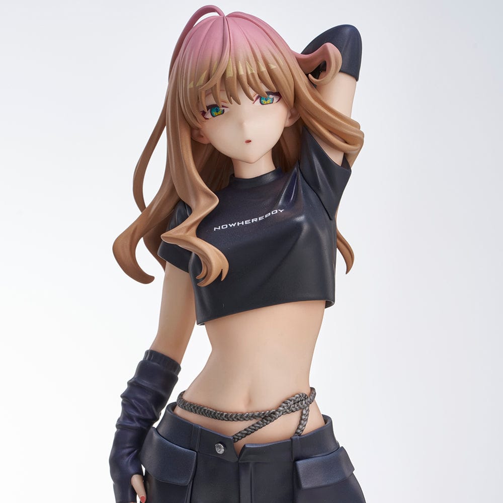 Gridman Universe ZOZO Black Collection Yume Minami Figure featuring Yume Minami in a stylish black crop top and cargo pants, showcasing her edgy and confident pose.