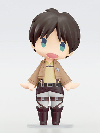 Attack on Titan Hello! Good Smile Eren Yeager Figure featuring Eren in a cute chibi-style design with Survey Corps uniform.