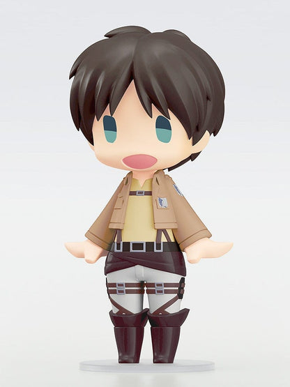 Attack on Titan Hello! Good Smile Eren Yeager Figure featuring Eren in a cute chibi-style design with Survey Corps uniform.