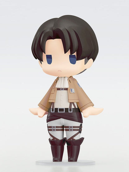 Attack on Titan Hello! Good Smile Levi Figure in chibi-style design, featuring Levi in his Survey Corps uniform with harness details.