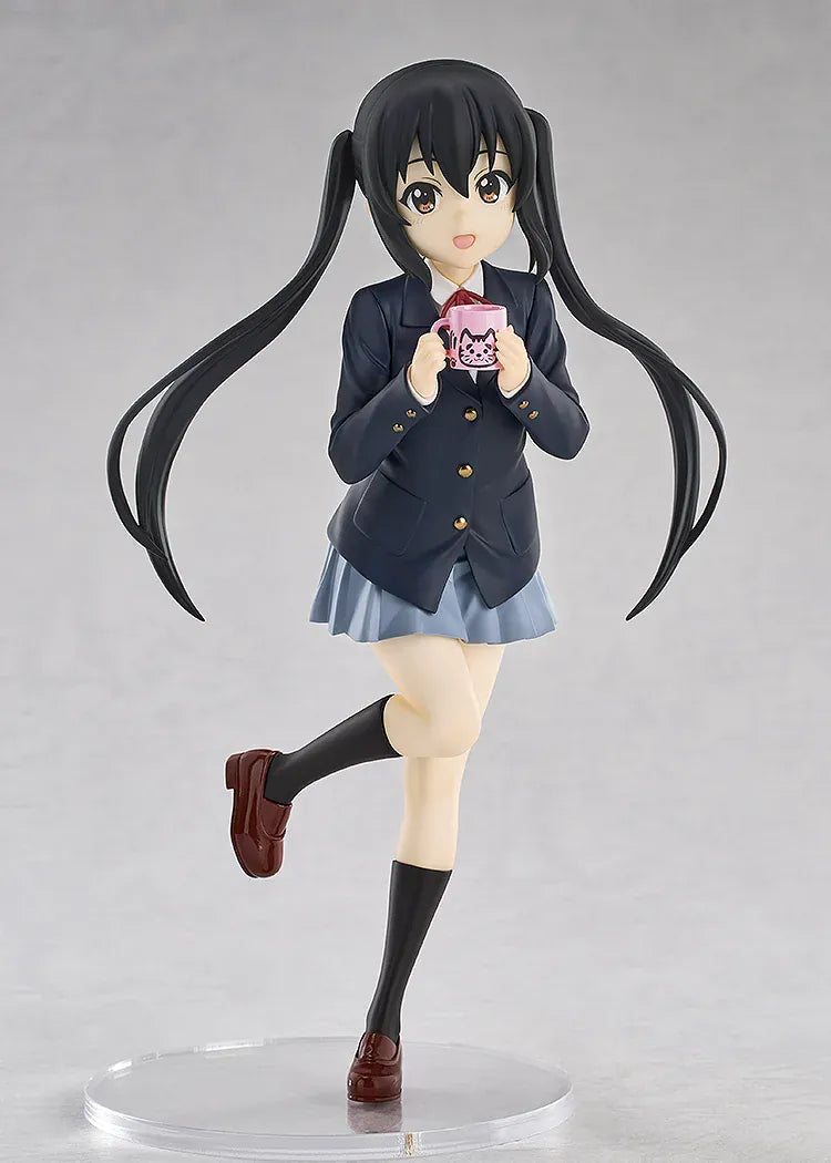 K-ON! POP UP PARADE L Azusa Nakano figure wearing her school uniform and holding a pink cat-themed mug.