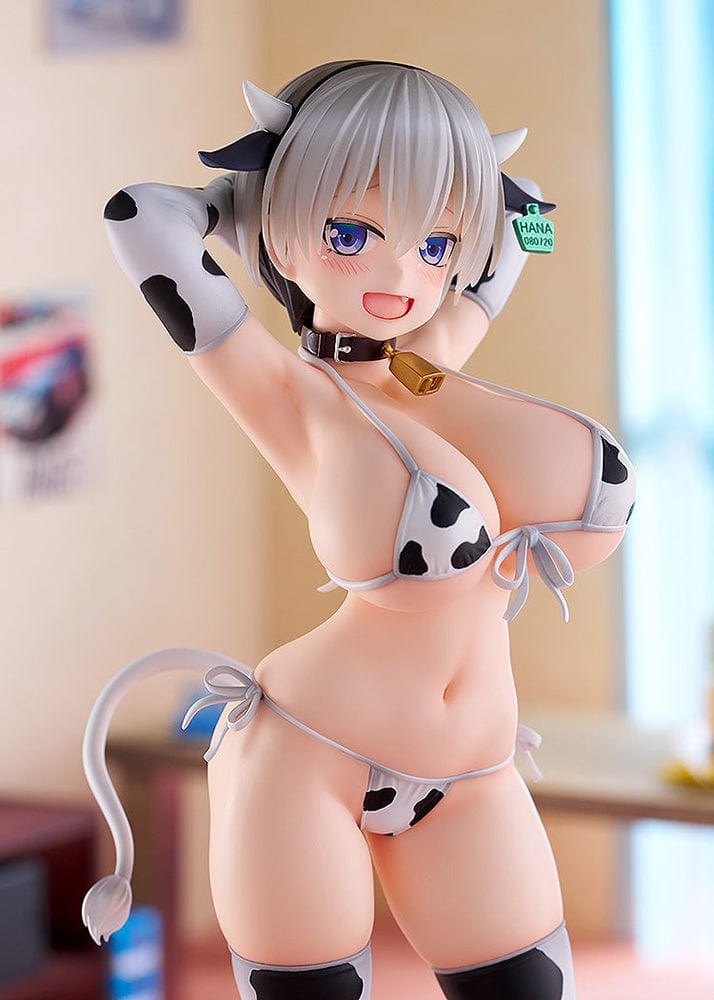 Uzaki-chan Wants to Hang Out! Hana Uzaki (Cow Bikini Ver.) 1/7 Scale Figure featuring Hana in a cow-patterned bikini with a soft pink base.