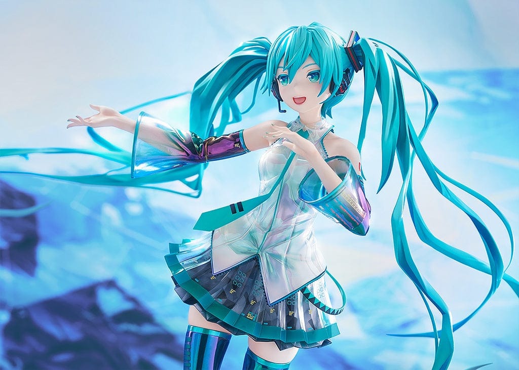 Vocaloid Character Vocal Series 01: Hatsune Miku (0x27 Eternal Stream) 1/4 Scale Figure with flowing turquoise hair and metallic outfit, standing on a water-themed base.