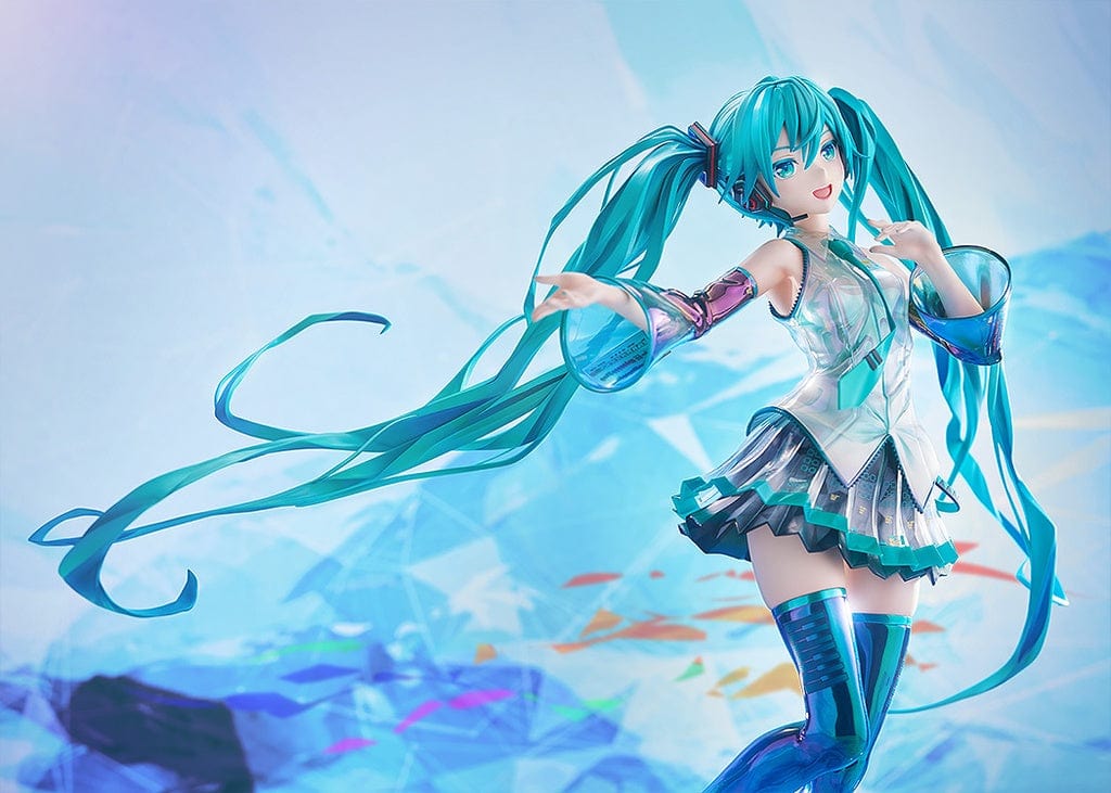 Vocaloid Character Vocal Series 01: Hatsune Miku (0x27 Eternal Stream) 1/4 Scale Figure with flowing turquoise hair and metallic outfit, standing on a water-themed base.