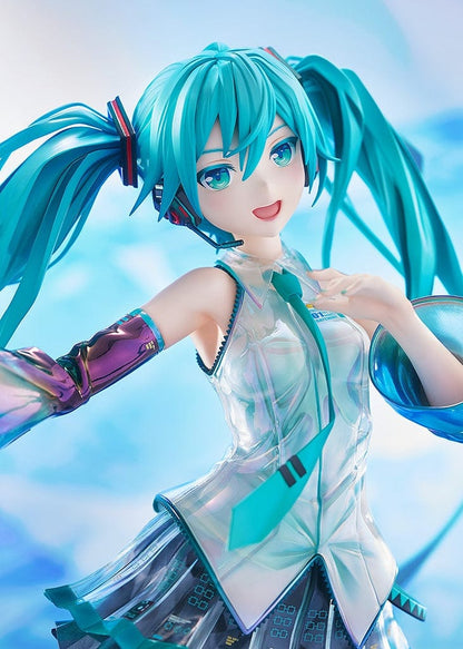 Vocaloid Character Vocal Series 01: Hatsune Miku (0x27 Eternal Stream) 1/4 Scale Figure with flowing turquoise hair and metallic outfit, standing on a water-themed base.