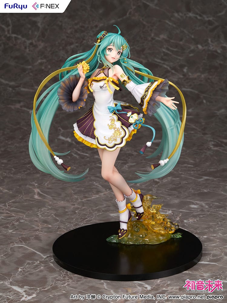 Vocaloid Hatsune Miku (Mid-Autumn Night Ver.) 1/7 Scale Figure featuring traditional Chinese-style festival outfit with teal hair and gold accents.