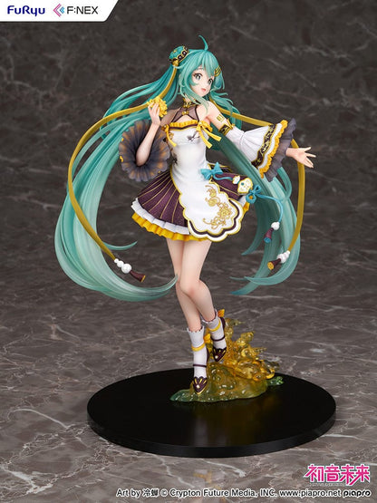 Vocaloid Hatsune Miku (Mid-Autumn Night Ver.) 1/7 Scale Figure featuring traditional Chinese-style festival outfit with teal hair and gold accents.