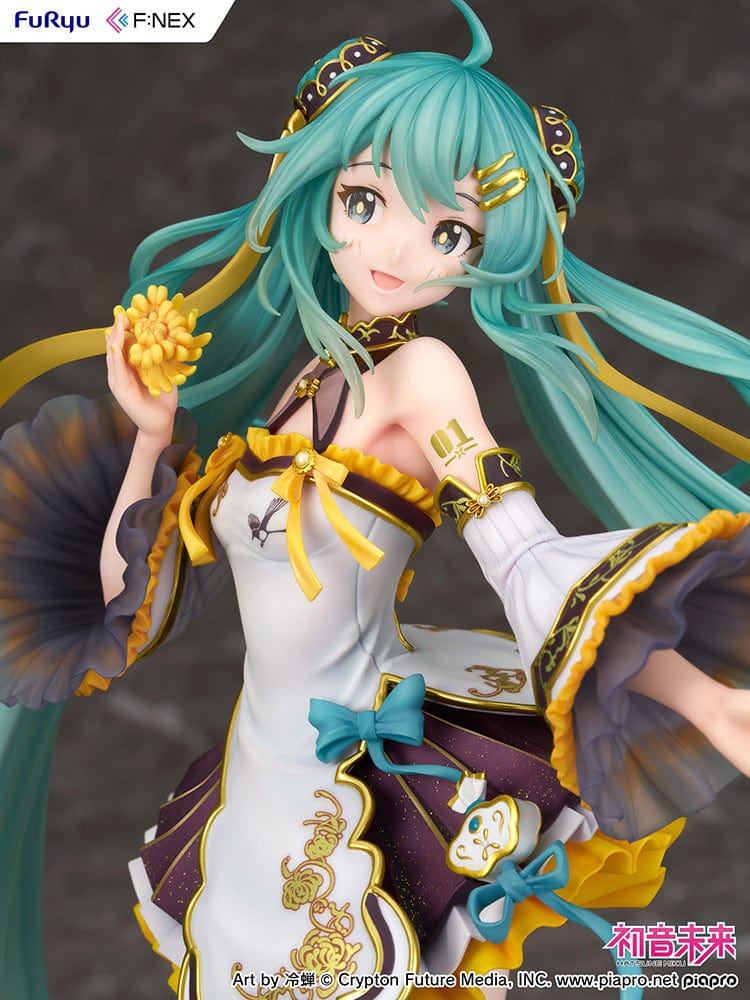 Vocaloid Hatsune Miku (Mid-Autumn Night Ver.) 1/7 Scale Figure featuring traditional Chinese-style festival outfit with teal hair and gold accents.