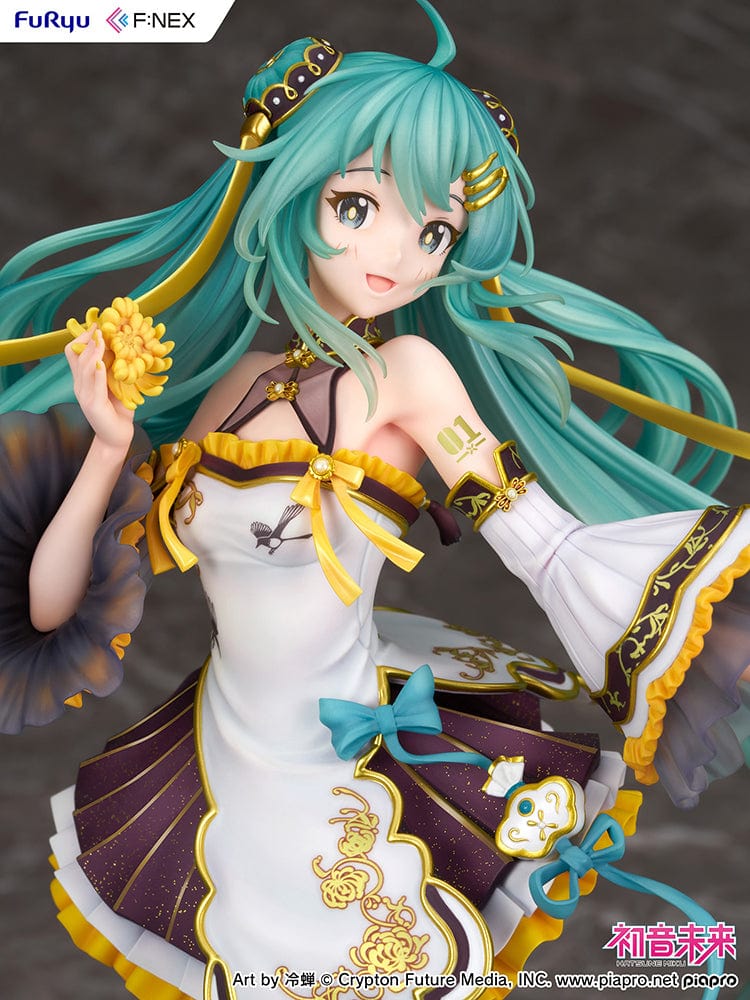 Vocaloid Hatsune Miku (Mid-Autumn Night Ver.) 1/7 Scale Figure featuring traditional Chinese-style festival outfit with teal hair and gold accents.