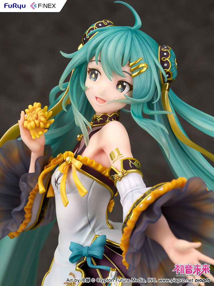 Vocaloid Hatsune Miku (Mid-Autumn Night Ver.) 1/7 Scale Figure featuring traditional Chinese-style festival outfit with teal hair and gold accents.