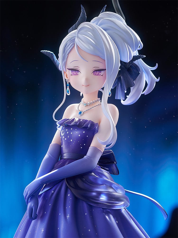 1/7 scale figure of Hina from Blue Archive in a starry purple dress with horns, bat-like wings, and a gothic floating crown.

